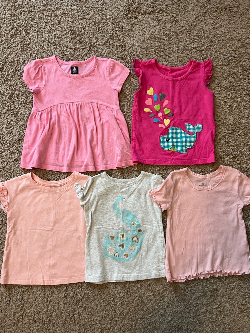 2T Girls Short Sleeve Tops Bundle